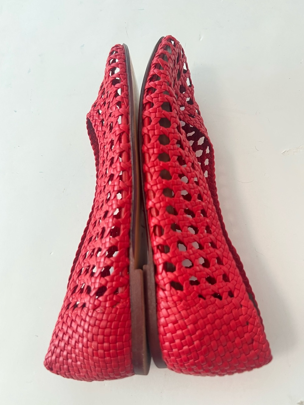 Anonymous Copenhagen Flats Sessi 10 hand-braided Woven Red Shoes Sz US 10 - Picture 4 of 8